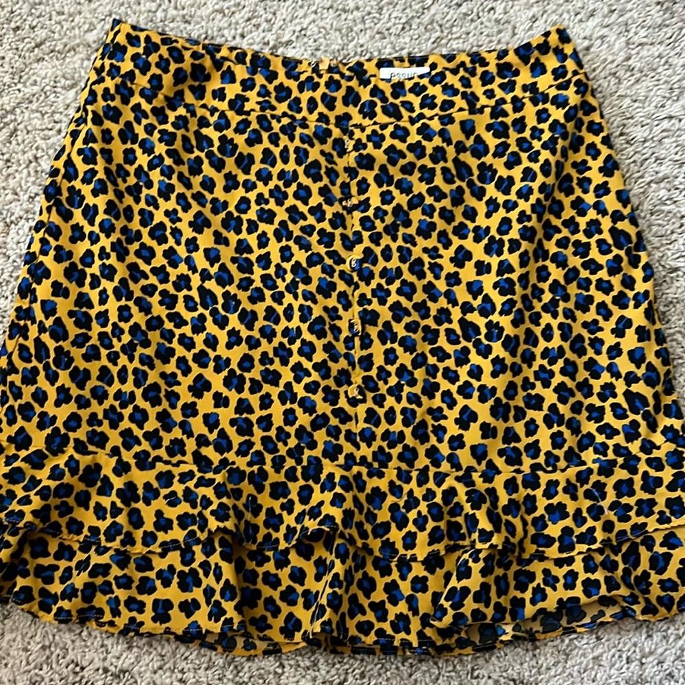 Blue and Yellow Leopard Skirt